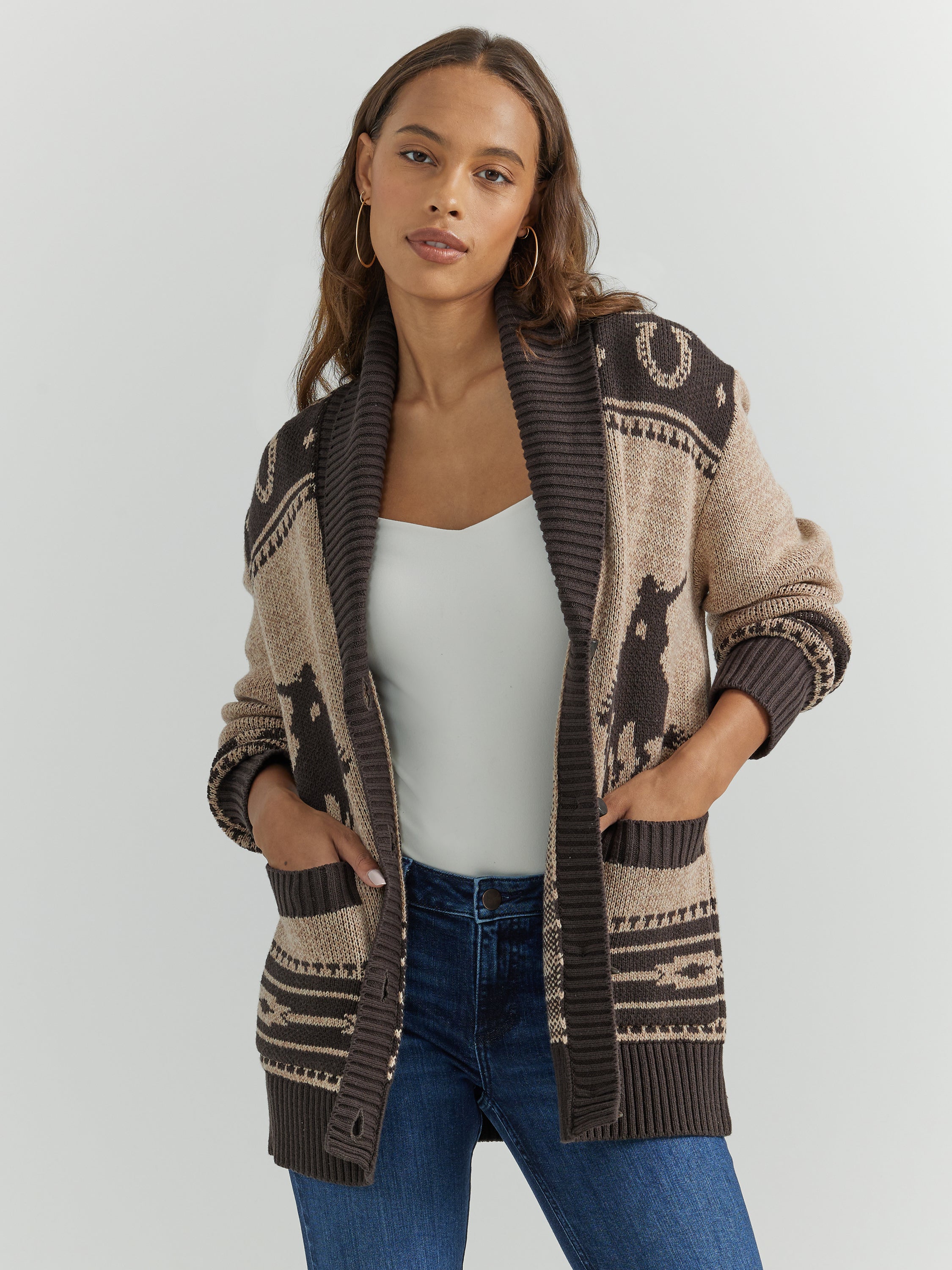 Wrangler® Ladies' Boxy Cardigan Sweater - Fort Brands